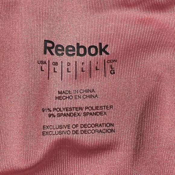 Reebok Pink Cropped Leggings Casual Workout Walk Lift Women’s Size: L - Picture 6 of 7